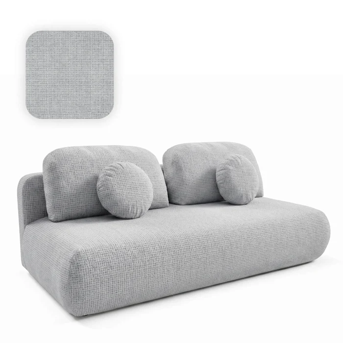 Sofa BASE Rozkładana Dwuosobowa Szara Szenil Nowoczesna