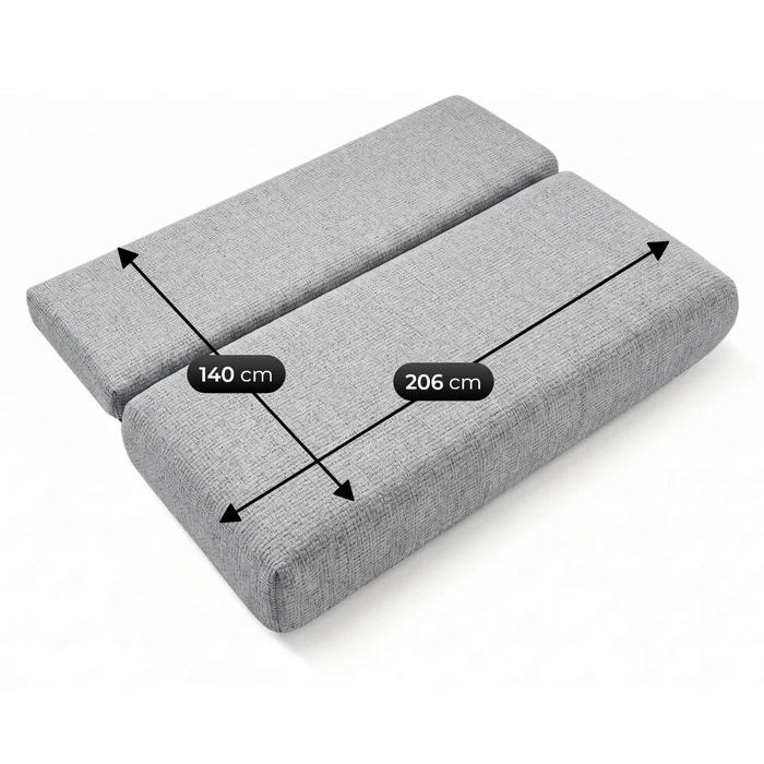 Sofa BASE Rozkładana Dwuosobowa Szara Szenil Nowoczesna