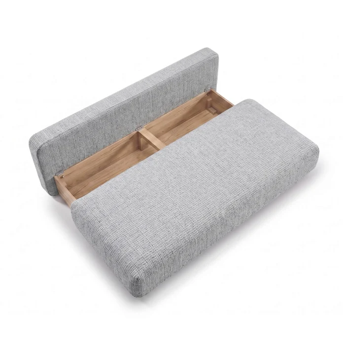 Sofa BASE Rozkładana Dwuosobowa Szara Szenil Nowoczesna