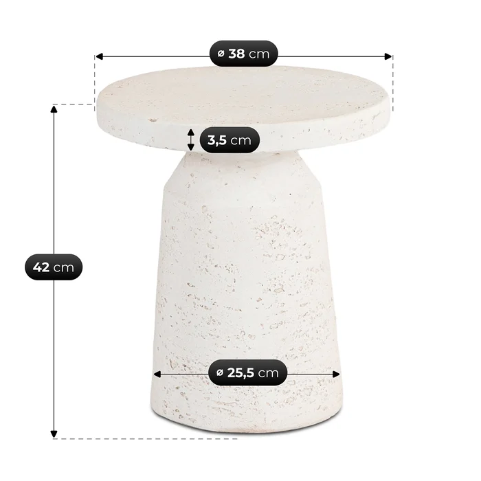 Stolik Kawowy DESS 38 cm Krem/Beż Nowoczesny