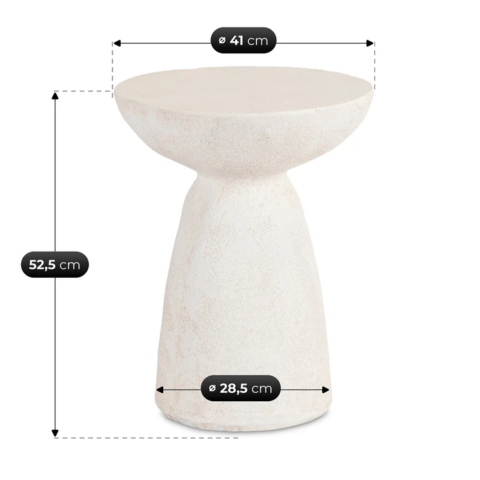 Stolik Kawowy NELL 41cm Krem/Beż Nowoczesny