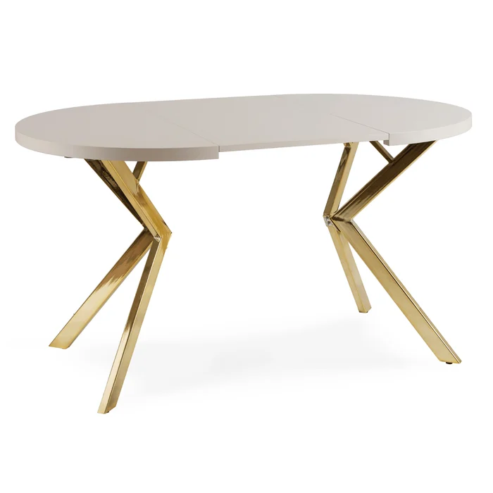 St&oacute;ł Okrągły Rozkładany LUKAS 100-250 cm Kaszmir/Złoty Glamour