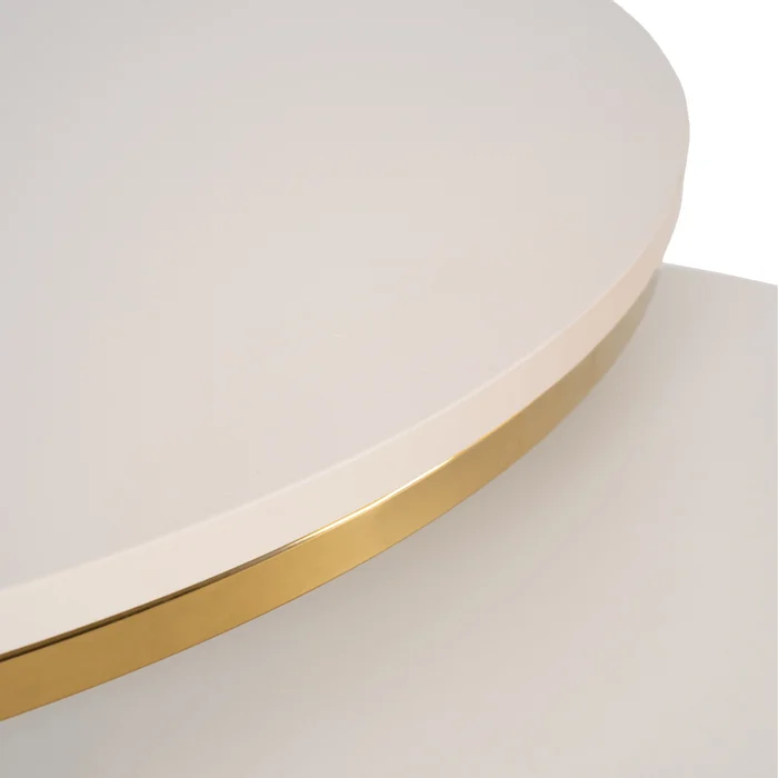 Zestaw Stolik&oacute;w Kawowych APULIA MAX 60 cm/80 cm Kaszmir/Złoty Glamour