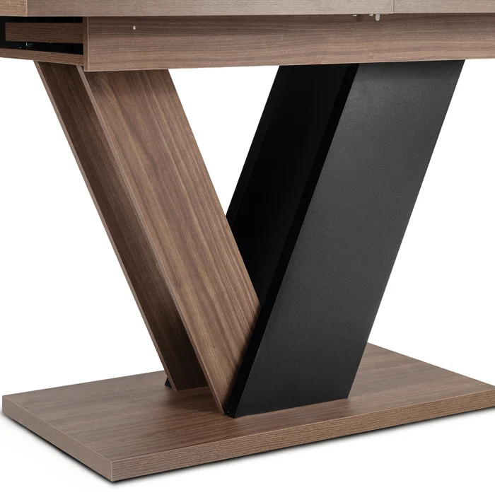 St&oacute;ł Prostokątny Rozkładany CLARK 120-160 cm Orzech/Czarny Nowoczesny