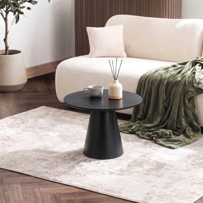 Stolik Kawowy CASSANDER 60 cm Czarny Nowoczesny Loft
