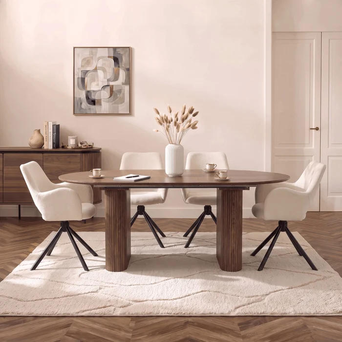 Stół Rozkładany OVAL 180-220 cm Orzech Nowoczesny