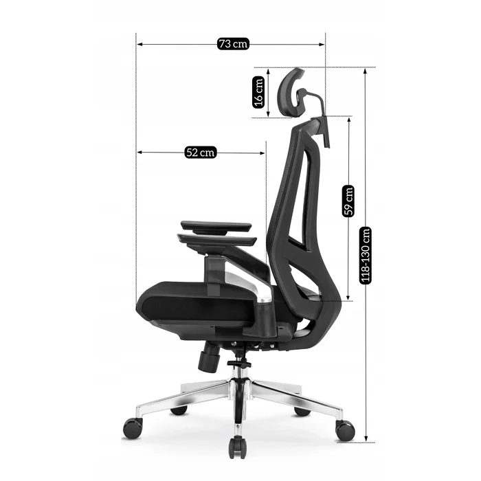 Fotel Biurowy Ergonomiczny Obrotowy WILLY Czarny Nowoczesny