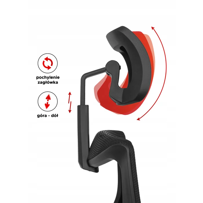 Fotel Biurowy Ergonomiczny Obrotowy SPIRAL Czarny z Zagłówkiem do Pracy