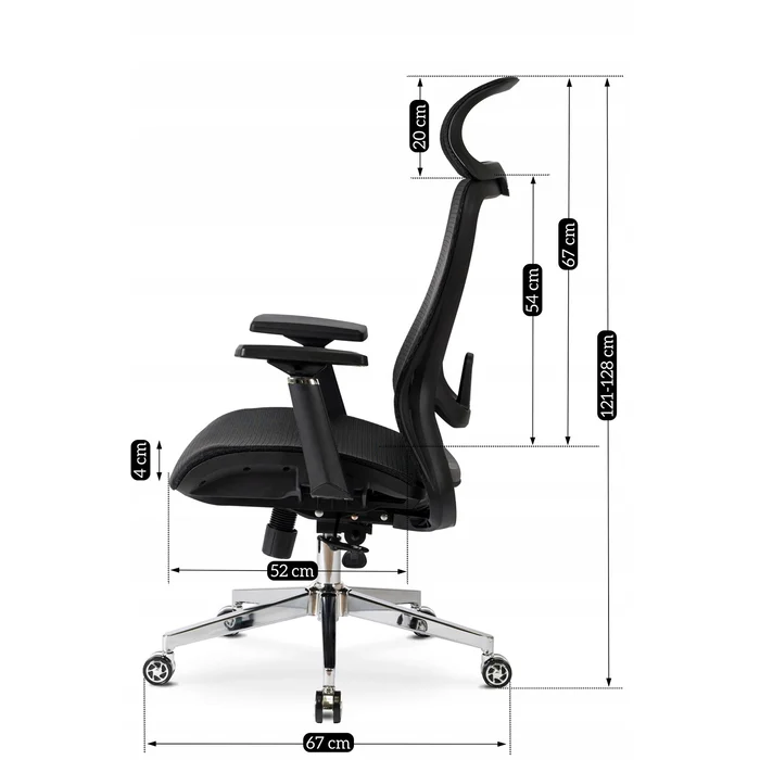 Fotel Biurowy Ergonomiczny Obrotowy LITOS Czarny Nowoczesny