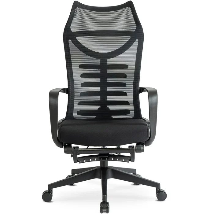 Fotel Biurowy Ergonomiczny Obrotowy z Podnóżkiem ACTON Czarny