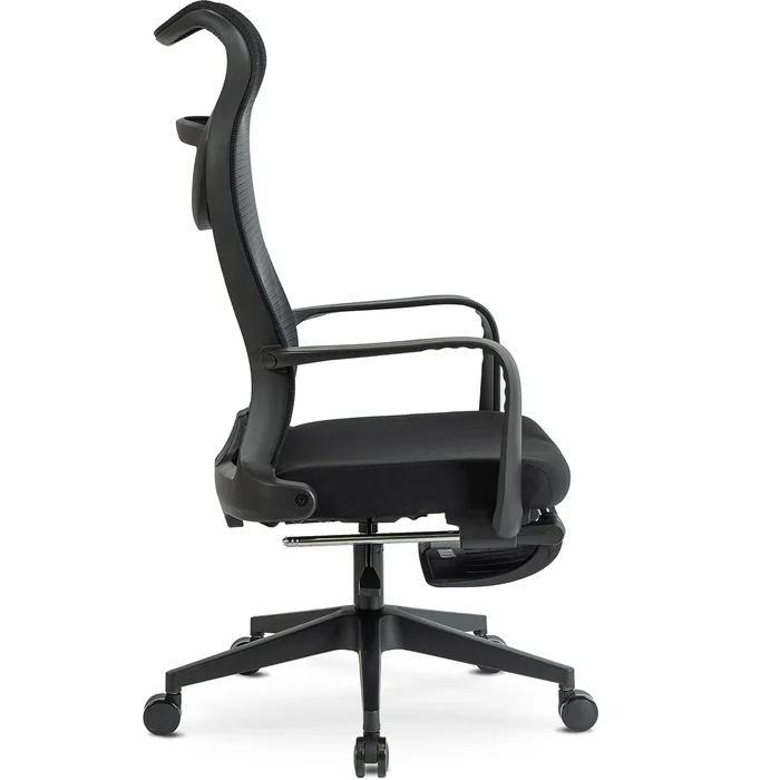 Fotel Biurowy Ergonomiczny Obrotowy z Podnóżkiem ACTON Czarny