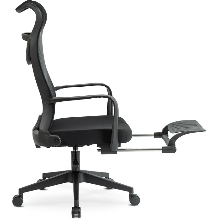 Fotel Biurowy Ergonomiczny Obrotowy z Podnóżkiem ACTON Czarny