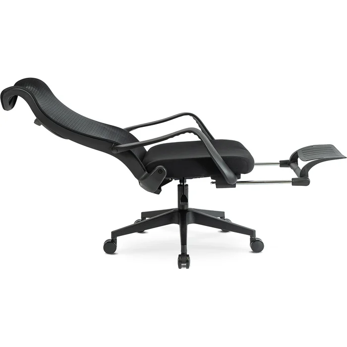 Fotel Biurowy Ergonomiczny Obrotowy z Podnóżkiem ACTON Czarny