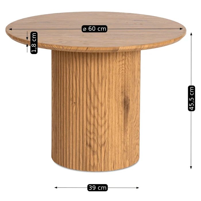 Stolik Kawowy MAYLIN 60 cm Dąb Nowoczesny Loft