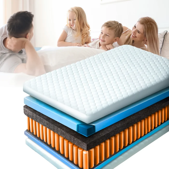 Materac Jednoosobowy 120x200 cm Kieszeniowy Sprężynowy Twardy (H3) LAGUNA 7 STREF
