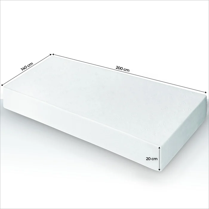 Materac Dwuosobowy 140x200 cm Kieszeniowy Sprężynowy Twardy (H3) LAGUNA 7 STREF