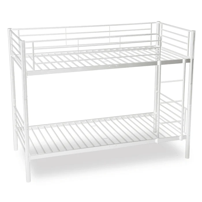 Łóżko Piętrowe Dla Dzieci 90x200 cm RODEZ Metalowe Białe