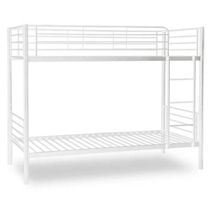 Łóżko Piętrowe Dla Dzieci 90x200 cm RODEZ Metalowe Białe