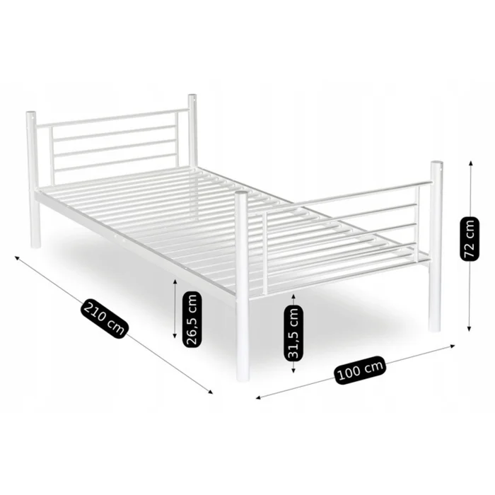 Łóżko Piętrowe Dla Dzieci 90x200 cm RODEZ Metalowe Białe