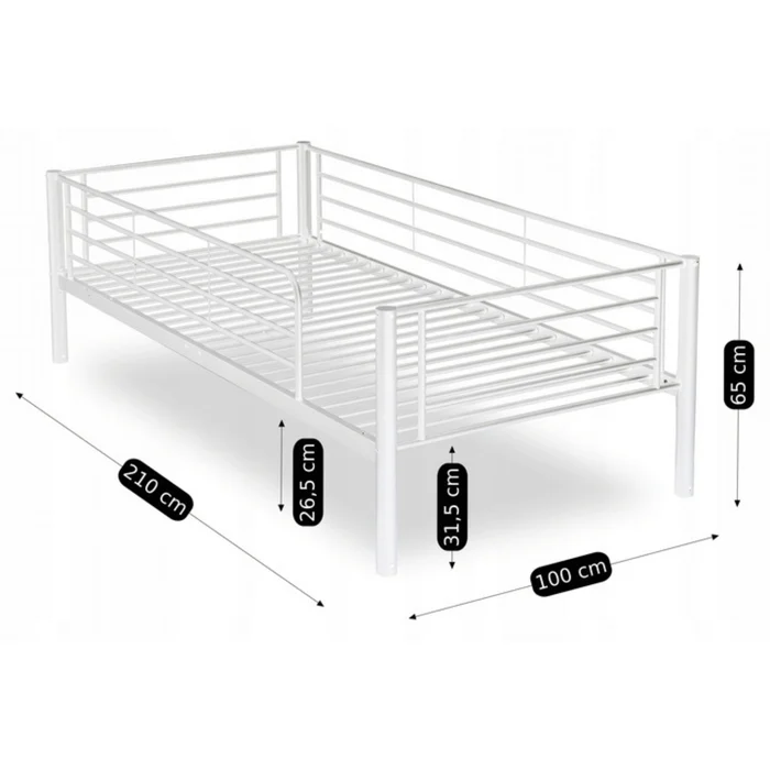Łóżko Piętrowe Dla Dzieci 90x200 cm RODEZ Metalowe Białe